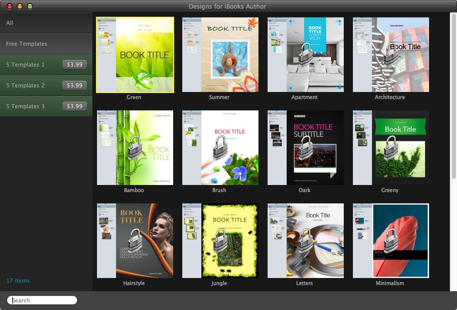 Designs for iBooks Author 3.0 : Main Window