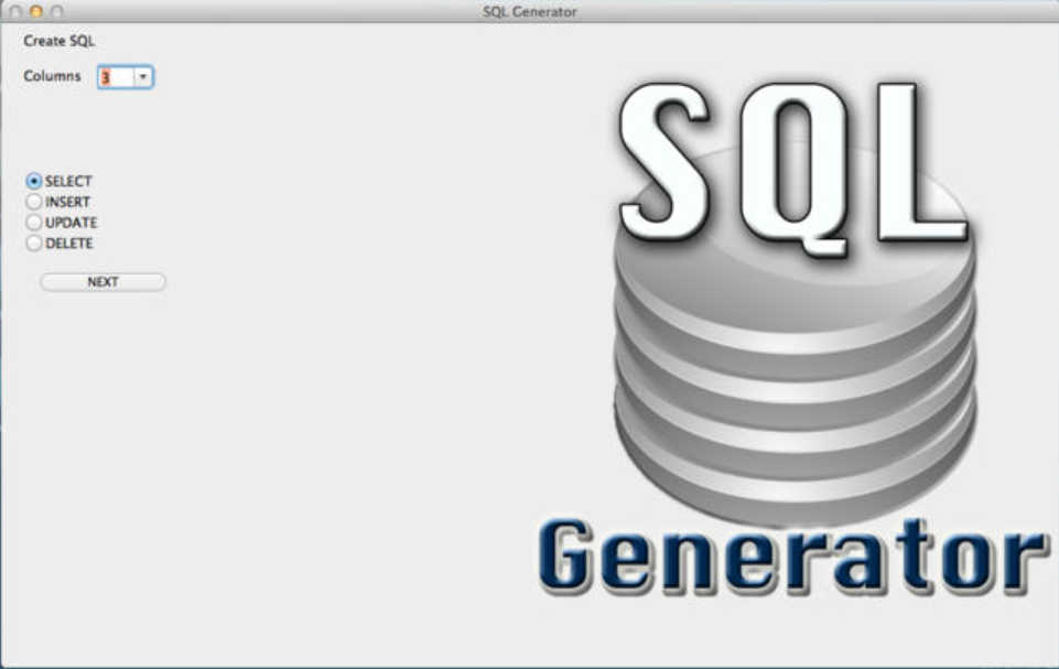 SQL Generator 1.0 : Main Window
