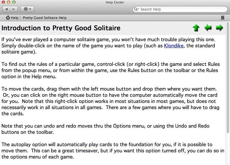 Pretty Good Solitaire 3.0 : Help Guide