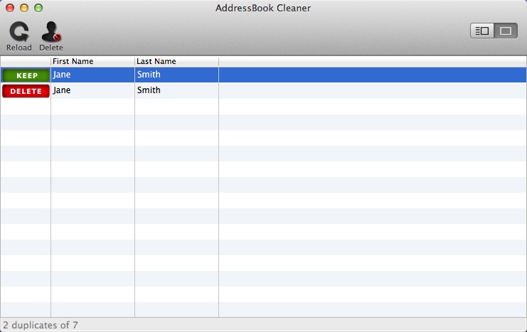 AddressBook Cleaner 2.8 : Main Window