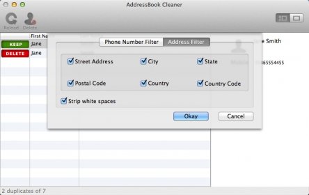 Selecting Address Filter