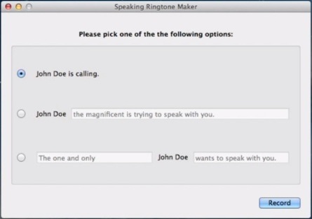 Speaking Ringtone Maker 1.3 : Main Window