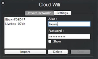 Cloud Wifi 1.0 : Main Window