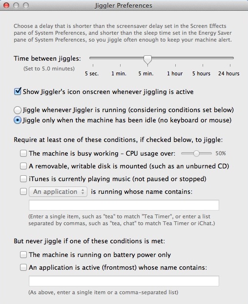 Jiggler 1.5 : Program Preferences