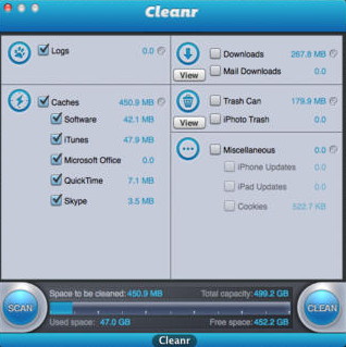Cleanr 1.0 : Main window