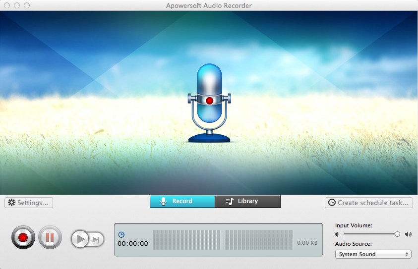 Apowersoft Audio Recorder for Mac 1.2 : Main Window