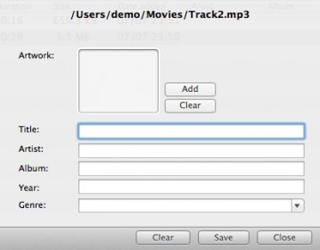 Edit Track Window