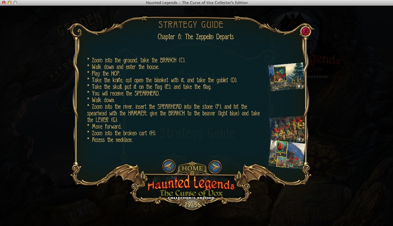 Haunted Legends: The Curse of Vox Collector's Edition : Strategy Guide Window