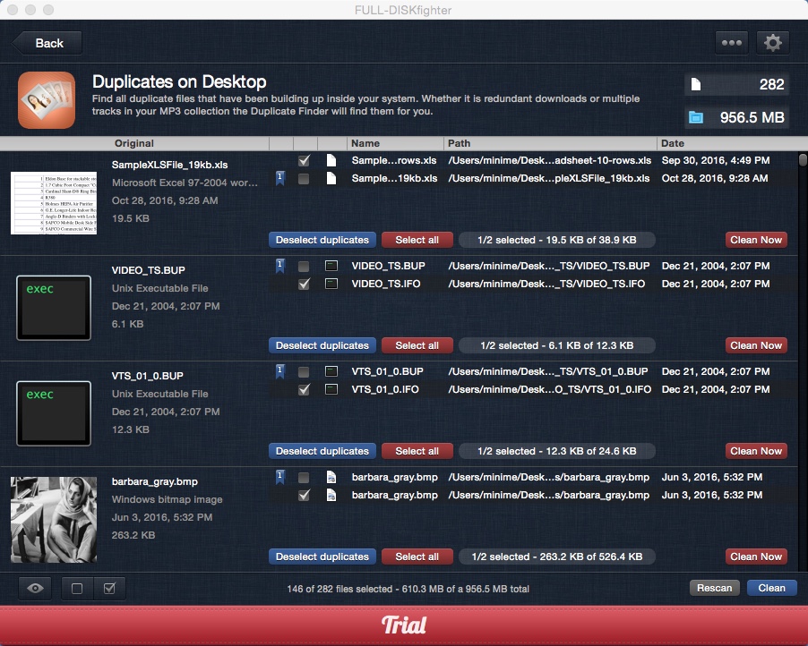 FULL-DISKfighter 1.4 : Checking Found Duplicates