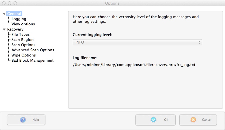 AppleXsoft File Recovery for Mac 5.5 : Program Preferences