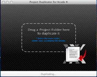 Project Duplicator for Xcode 4 1.3 : Main Window