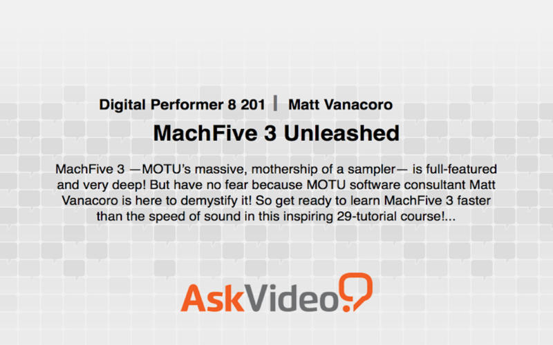 AV for MachFive 3 Unleashed 1.0 : Main window