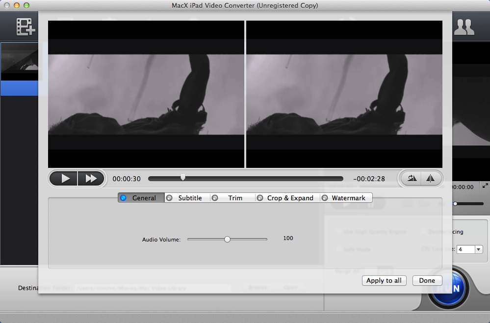 MacX iPad Video Converter 5.0 : Editing Video
