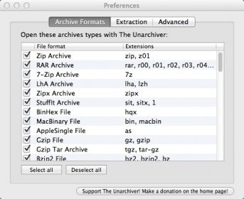 Selecting Supported File Formats