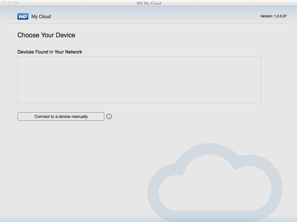 WD My Cloud 1.0 : Main window