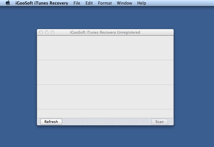 iGooSoft Free iTunes Recovery for Mac 2.0 : Main window