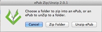 ePub Zip/Unzip 2.0 : Main window