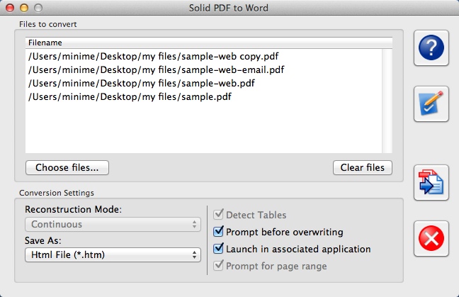 Solid PDF to Word 2.0 : Main Window