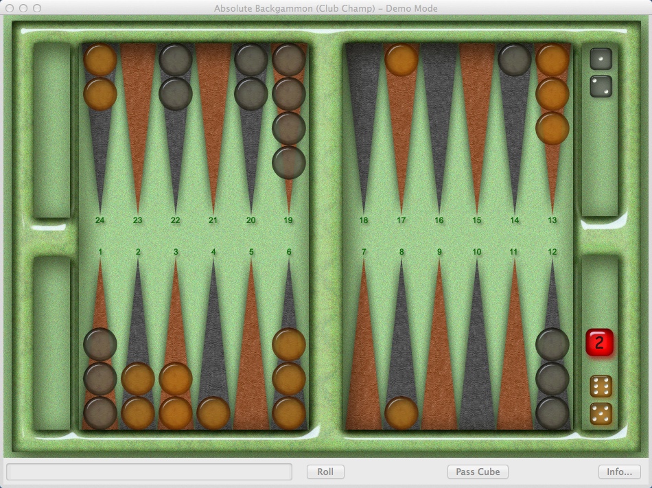 Absolute Backgammon 8.5 : Gameplay Window