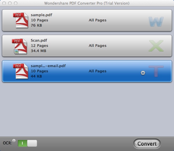 Wondershare PDF Converter Pro 3.5 : Main Window