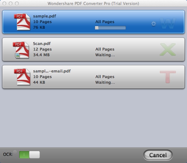 Wondershare PDF Converter Pro 3.5 : Converting Files