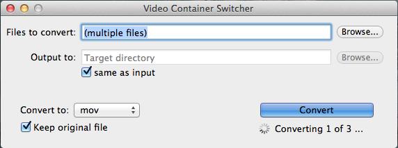 Video Container Switcher 2.0 : Main Window