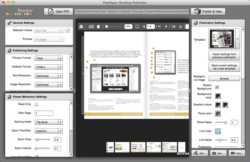 FlexPaper Desktop Publisher 2.2 : Main Window