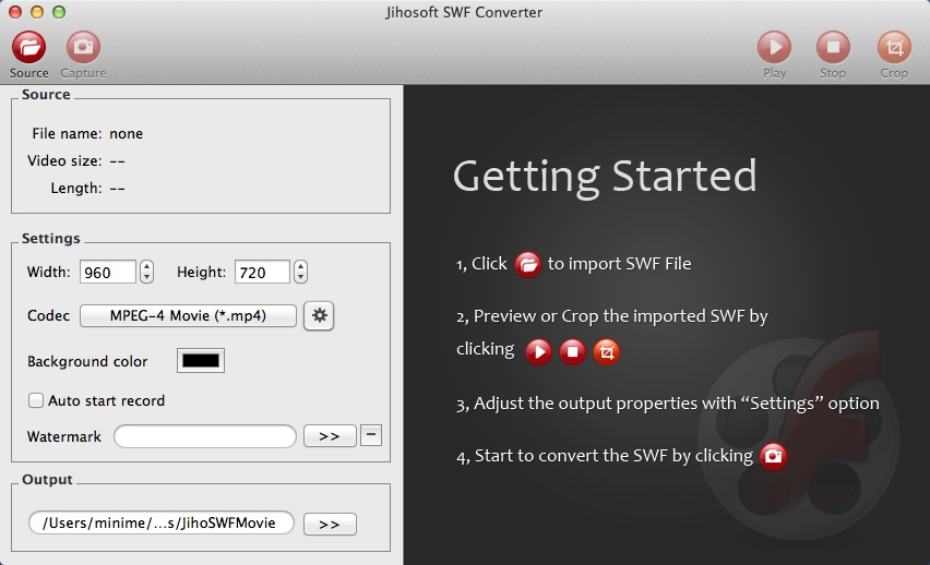 Jihosoft SWF Converter for Mac 3.0 : Main Window