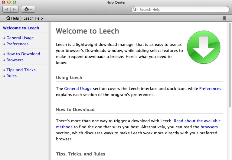 Leech 2.2 : Help Guide
