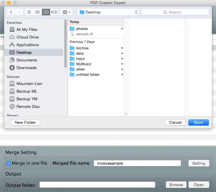 PDF Creator Expert 2.5 : Selecting Destination Folder