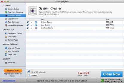 System Cleaner Window