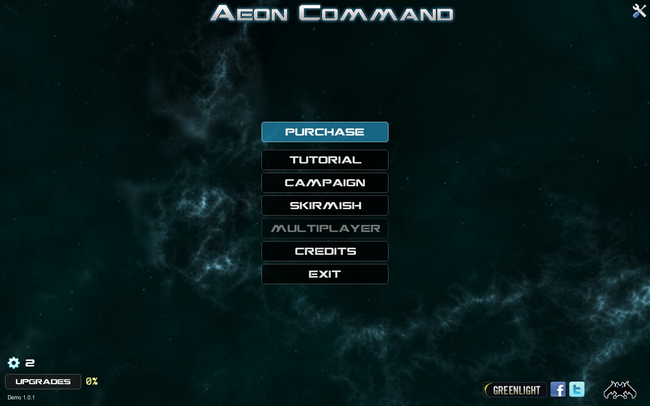Aeon Command 1.0 : Main Menu Window