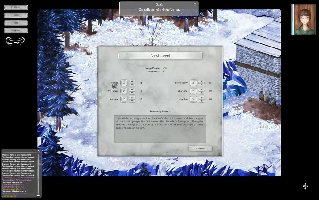 Winter Voices 1.0 : Gameplay Window