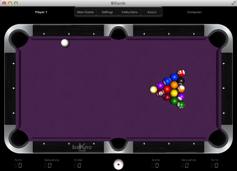 Billiards 8.1 : Gameplay Window