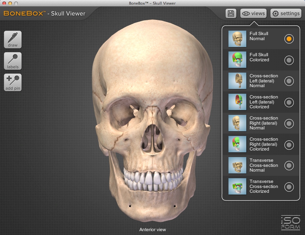 BoneBox Skull Viewer 2.0 : Selecting View Mode