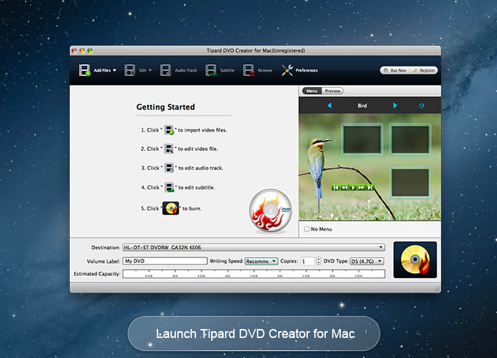 Tipard DVD Creator for Mac 3.1 : Main Window