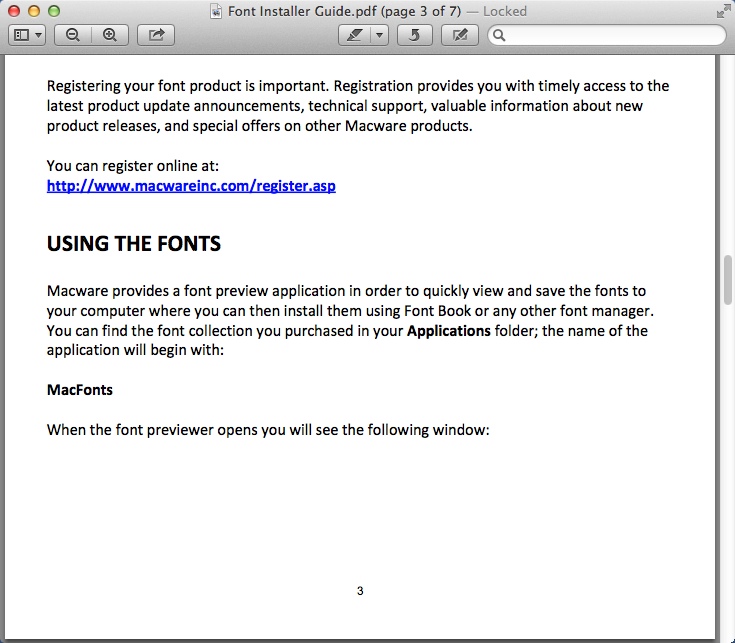 MacFonts-ContemporaryFonts : Help Guide