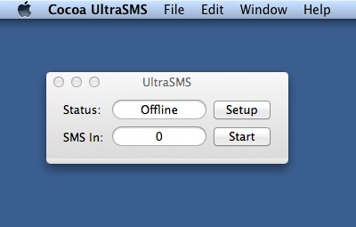 Cocoa UltraSMS 1.4 : Main window