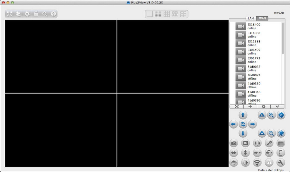 p2pCamViewer 2.1 : Main Window
