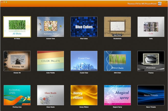Themes FX for MS PowerPoint 1.0 : Main window