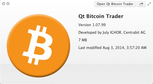 Qt Bitcoin Trader 1.0 : About Window
