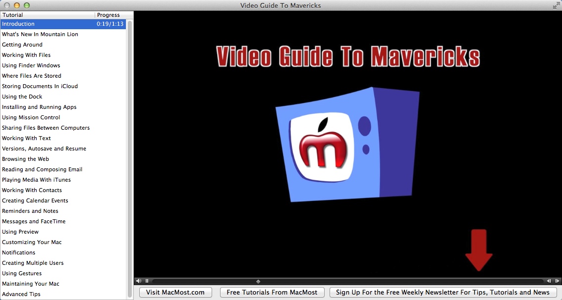 Video Guide To Mavericks 1.0 : Watching Introduction Video