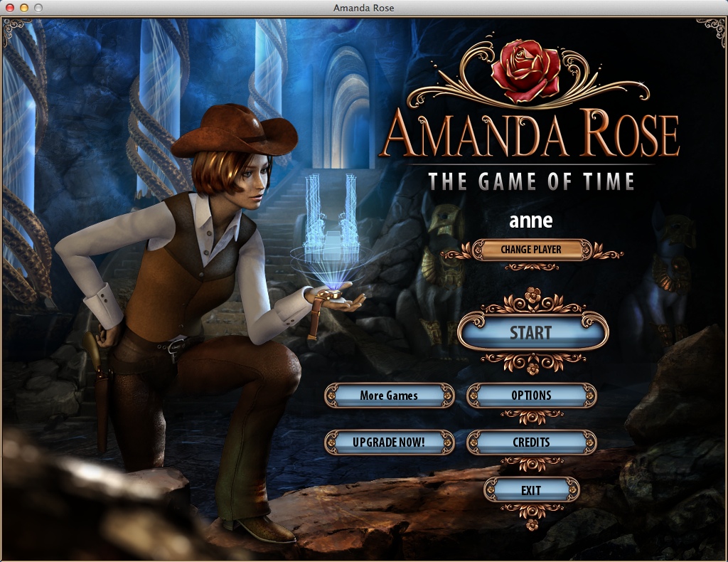 Amanda Rose The Game Of Time : Main Menu