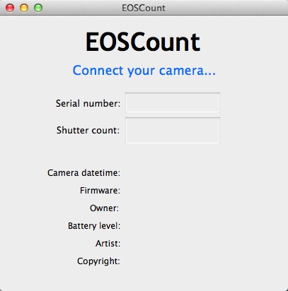 EOSCount 1.0 : Main window