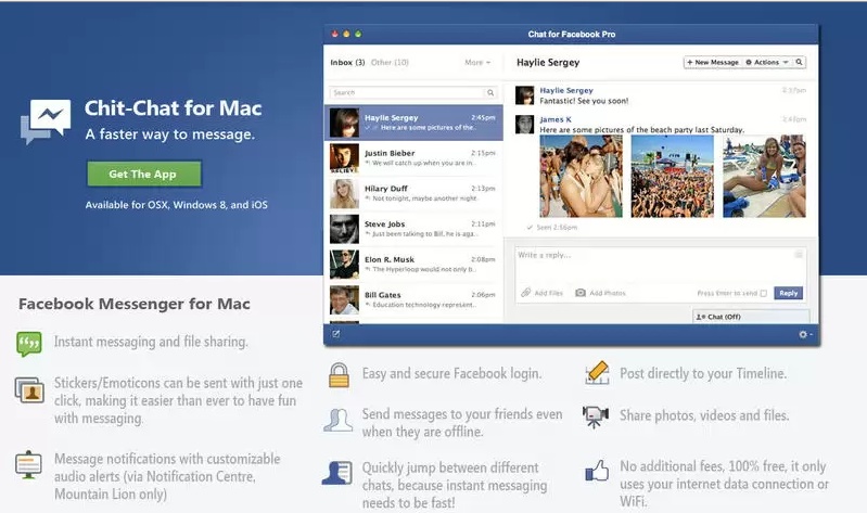 Chit-Chat for Facebook Messenger 1.2 : Main Window