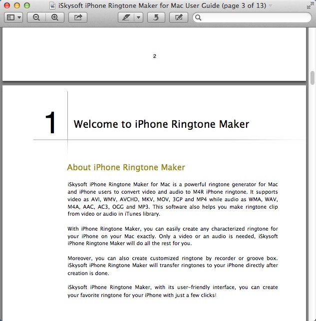 iSkysoft iPhone Ringtone Maker 1.6 : Help Guide