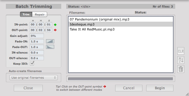 MP3 Trimmer 2.9 : Batch Processing Tool