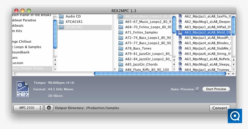 REX2MPC Lite 1.0 : Main window