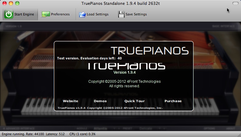 TruePianos 1.9 : About Window