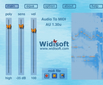 Audio To MIDI Audio Unit Big Screenshot